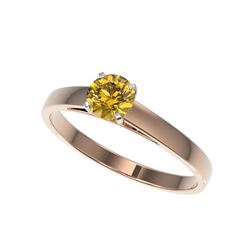 .50 ctw Certified Intense Yellow Diamond Engagement Ring 10K Rose Gold