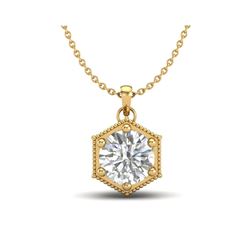 0.82 ctw VS/SI Diamond Solitaire Art Deco Stud Necklace 18K Yellow Gold