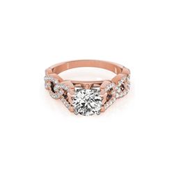 1.5 ctw Certified VS/SI Diamond Ring 18K Rose Gold