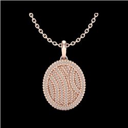 1 ctw Micro Pave VS/SI Diamond Certified Necklace 14K Rose Gold