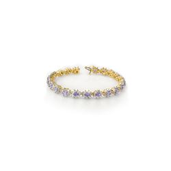 10.0 ctw Tanzanite & Diamond Bracelet 14K Yellow Gold