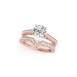 0.82 ctw Certified VS/SI Diamond 2pc Wedding Set Antique 14K Rose Gold