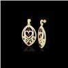 Image 2 : 7 ctw Ruby & Micro Pave VS/SI Diamond Heart Earrings 18K Yellow Gold