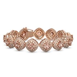 31.35 ctw Morganite & Diamond Victorian Bracelet 14K Rose Gold