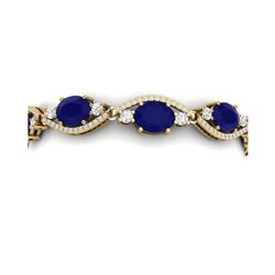 22.15 ctw Sapphire & VS Diamond Bracelet 18K Yellow Gold