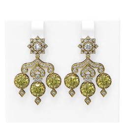 6.3 ctw Fancy Yellow Diamond Earrings 18K Yellow Gold