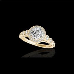 1.93 ctw Certified Diamond Solitaire Halo Ring 10K Yellow Gold