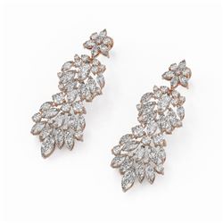 9.63 ctw Marquise Cut Diamond Designer Earrings 18K Rose Gold
