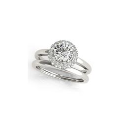0.75 ctw Certified VS/SI Diamond 2pc Wedding Set Halo 14K White Gold