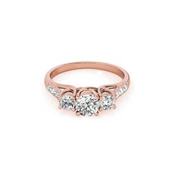 1.25 ctw VS/SI Diamond 3 Stone Ring 18K Rose Gold