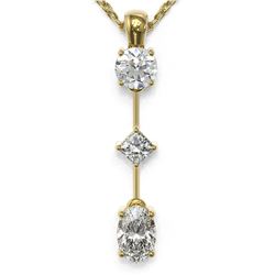 0.9 ctw Oval Cut Diamond Designer Necklace 18K Yellow Gold