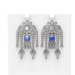 16.23 ctw Tanzanite & Diamond Earrings 18K White Gold