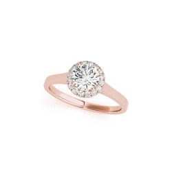 1.11 ctw Certified VS/SI Diamond Halo Ring 18K Rose Gold