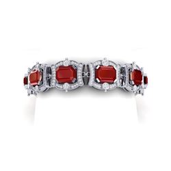43.87 ctw Ruby & VS Diamond Bracelet 18K White Gold