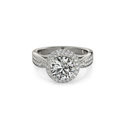 2.15 ctw Certified VS/SI Diamond Halo Ring 18K White Gold