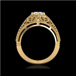 1.07 ctw VS/SI Diamond Solitaire Art Deco Ring 18K Yellow Gold
