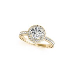 1.51 ctw Certified VS/SI Diamond Halo Ring 18K Yellow Gold