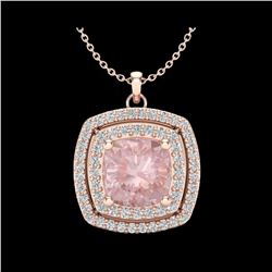 1.97 ctw Morganite & Micro VS/SI Diamond Necklace 14K Rose Gold