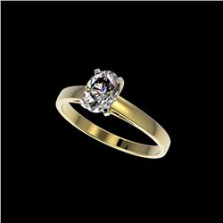 1 ctw Certified VS/SI Quality Oval Diamond Solitaire Ring 10K Yellow Gold