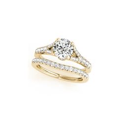 1.56 ctw Certified VS/SI Diamond 2pc Wedding Set 14K Yellow Gold