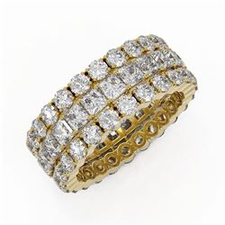 6.48 ctw Princess Cut Diamond Eternity Ring 18K Yellow Gold