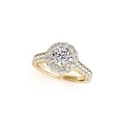 1.7 ctw Certified VS/SI Diamond Halo Ring 18K Yellow Gold
