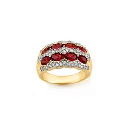 3.0 ctw Pink Tourmaline & Diamond Ring 14K Yellow Gold
