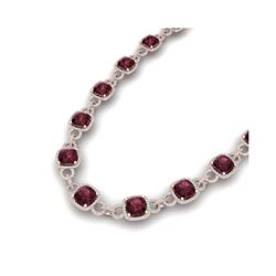66 ctw Garnet & VS/SI Diamond Certified Necklace 14K Rose Gold