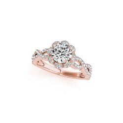 1.69 ctw Certified VS/SI Diamond Halo Ring 18K Rose Gold