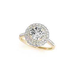 1.25 ctw Certified VS/SI Diamond Halo Ring 18K Yellow Gold