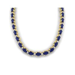 71.85 ctw Sapphire & VS/SI Diamond Eternity Necklace 10K Yellow Gold