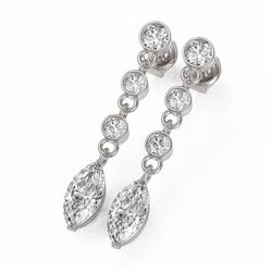 3 ctw Marquise Cut Diamond Earrings 18K White Gold