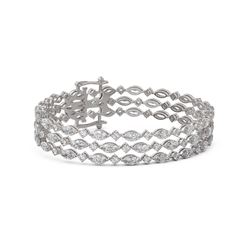 17.4 ctw Marquise Diamond Designer Bracelet 18K White Gold