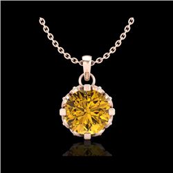1.14 ctw Intense Fancy Yellow Diamond Art Deco Necklace 18K Rose Gold