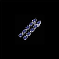 10.36 ctw Tanzanite & VS/SI Certified Diamond Earrings 10K White Gold