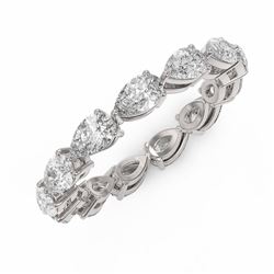 3.51 ctw Pear Cut Diamond Designer Ring 18K White Gold