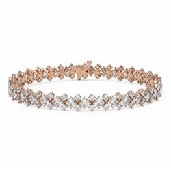 17.5 ctw Princess Diamond Designer Bracelet 18K Rose Gold