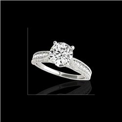 1.5 ctw Certified Diamond Solitaire Antique Ring 10K White Gold