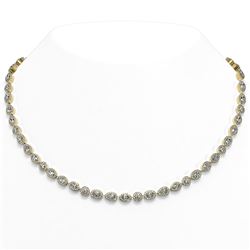 18 ctw Mix Cut Diamonds Designer Necklace 18K Yellow Gold