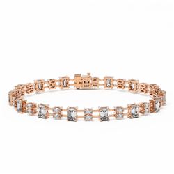 11 ctw Emerald and Marquise Cut Diamond Bracelet 18K Rose Gold