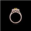 Image 2 : 3.25 ctw SI/I Fancy Intense Yellow Diamond 3 Stone Ring 10K Rose Gold