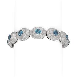 22 ctw Intense Blue Diamond Bracelet 18K White Gold