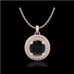 1.25 ctw Fancy Black Diamond Art Deco Stud Necklace 18K Rose Gold