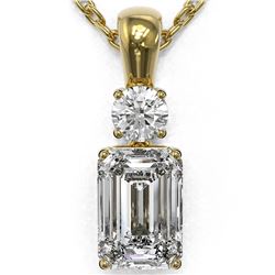 0.9 ctw Emerald Cut Diamond Designer Necklace 18K Yellow Gold