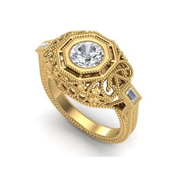 1.13 ctw VS/SI Diamond Solitaire Art Deco Ring 18K Yellow Gold