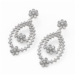 18.73 ctw Pear Cut Diamonds Designer Earrings 18K White Gold