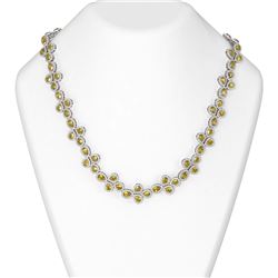 81.53 ctw Canary Citrine & Diamond Necklace 18K White Gold