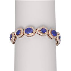 39.65 ctw Sapphire & Diamond Bracelet 18K Rose Gold