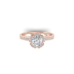 1.75 ctw Certified VS/SI Diamond Art Deco Ring 18K Rose Gold