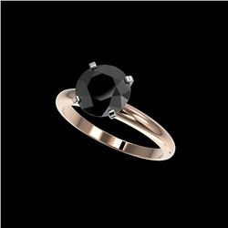 2.59 ctw Fancy Black Diamond Solitaire Engagement Ring 10K Rose Gold